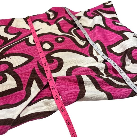 Milly of New York Dress Sleeveless Shift Size 8 Pink White Brown Print USA Made - Picture 7 of 13